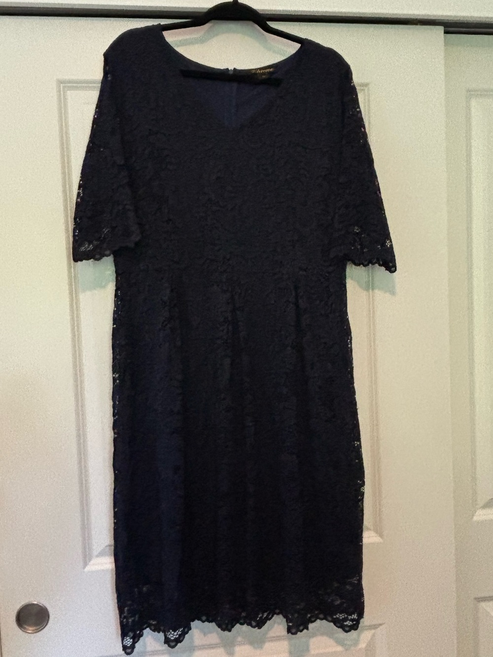Navy Lace Midi Dress